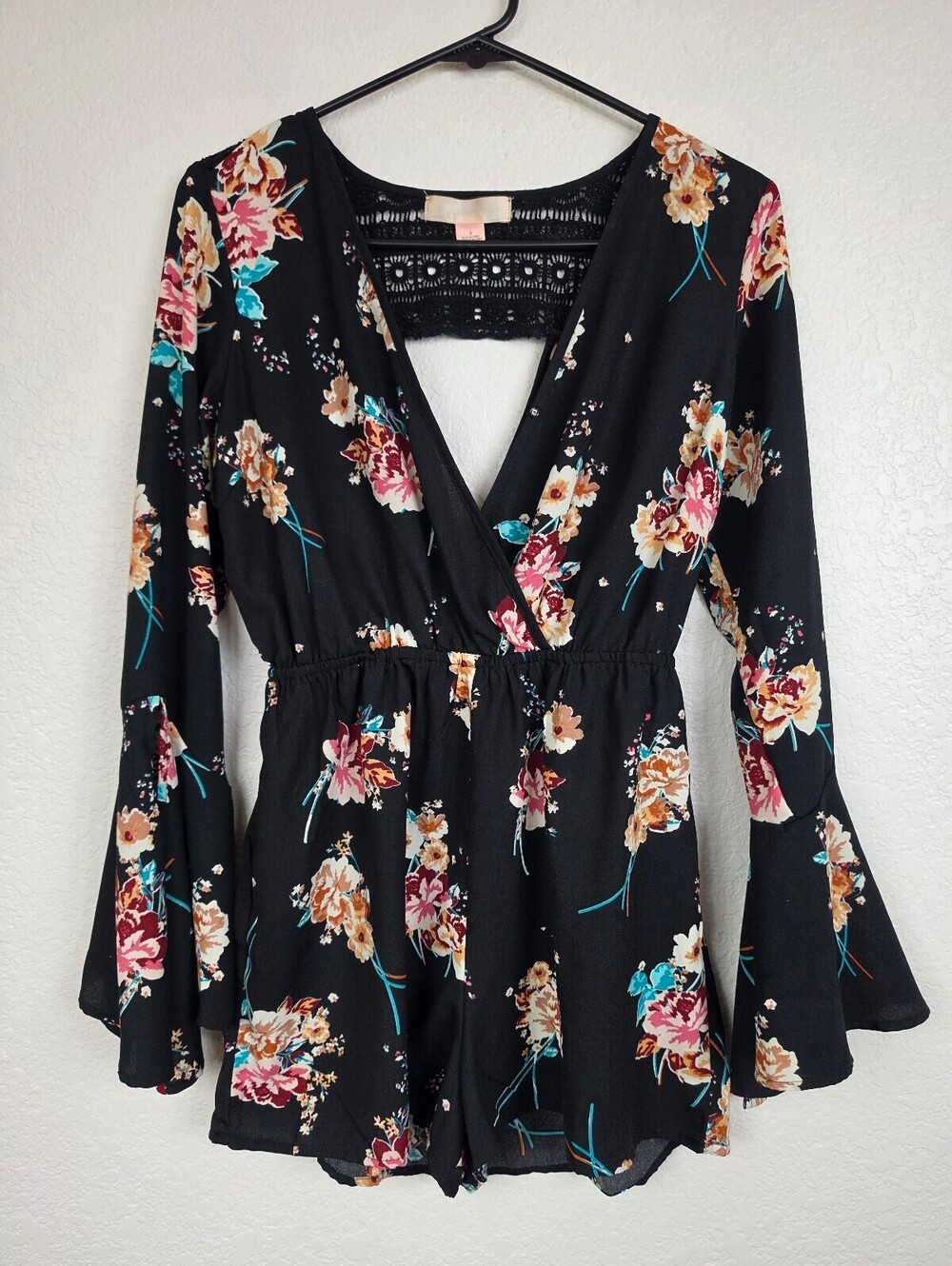 Anthropologie Band of Gypsies Floral Black Romper